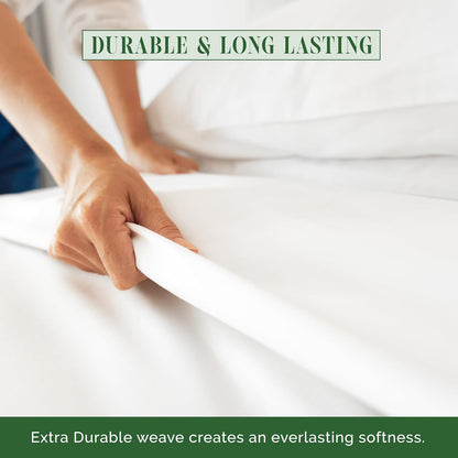 Luxury Flat Sheet on Amazon Elegant Comfort Wrinkle-Free 1500 Premier Hotel Quality 1-Piece Flat Sheet, Queen Size, White
