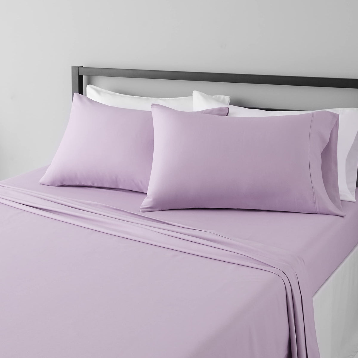 Amazon Basics Lightweight Breathable Wrinkle-Free Brushed Microfiber 3-Piece Bed Sheet Set with 14-Inch Deep Pockets, Twin, Bright White, Solid