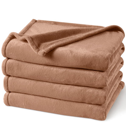 PHF Fleece Blanket King Size 108x90-300GSM Lightweight Airy Warmth, Khaki