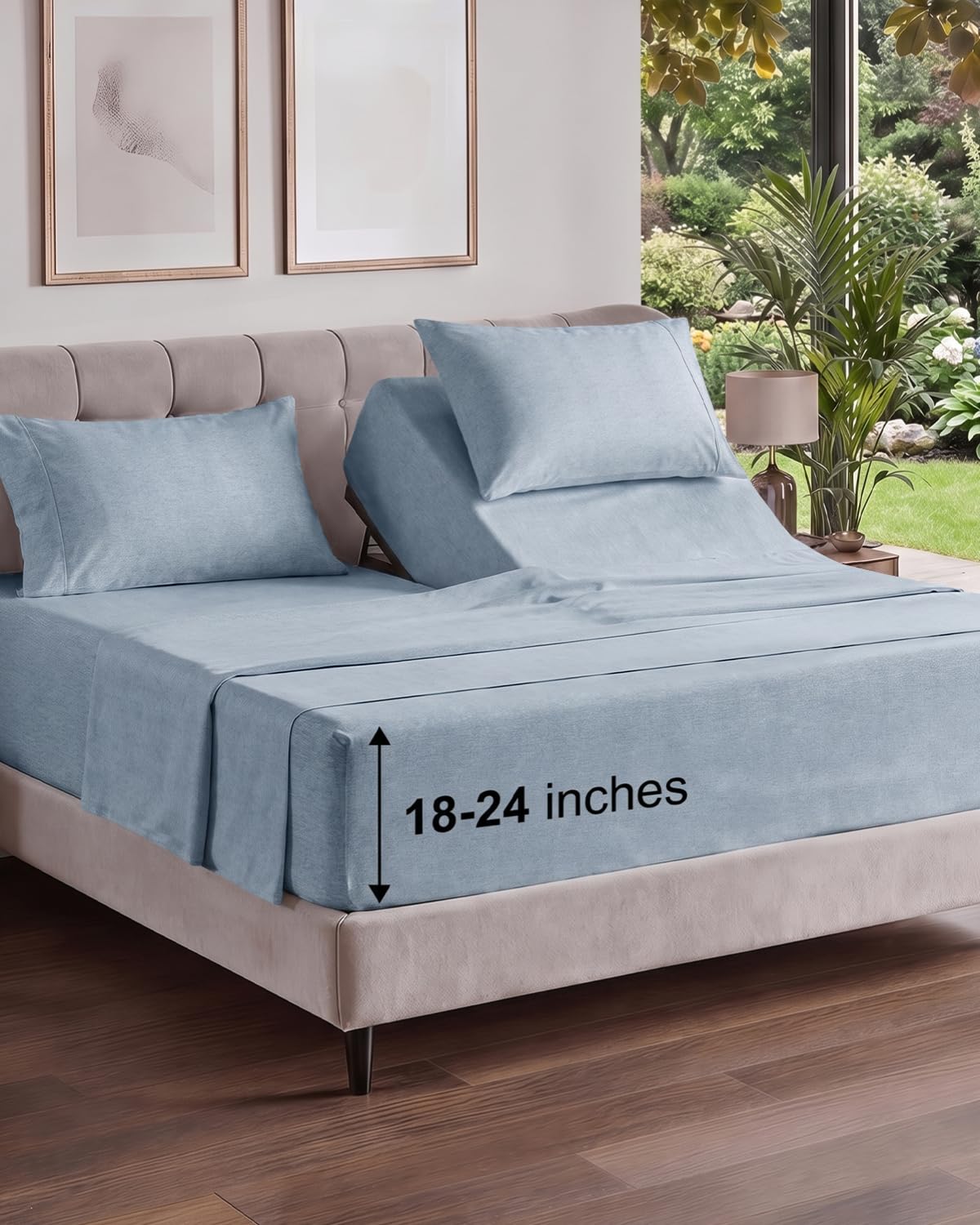 Extra Deep King Sheet Set - 4 Piece Breathable & Cooling - Antique White