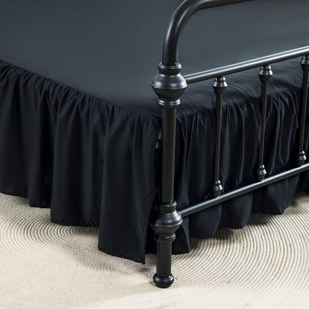 Bed Skirt Queen Size Ruffled Bed Skirt with Split Corners