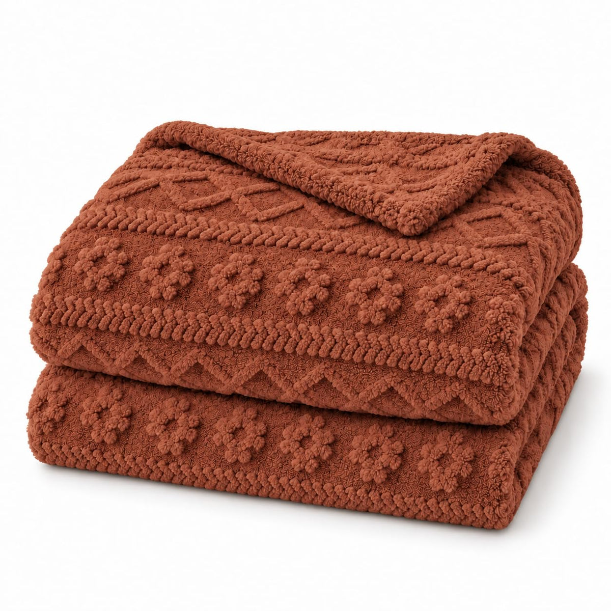 Rust Throw Blanket - Soft & Fluffy Fleece, Cute & Aesthetic, Perfect for Sofa, Couch, Chair, Bed, Living Room & Bedroom, All-Season Use, Plush & Cozy Decorative Blanket