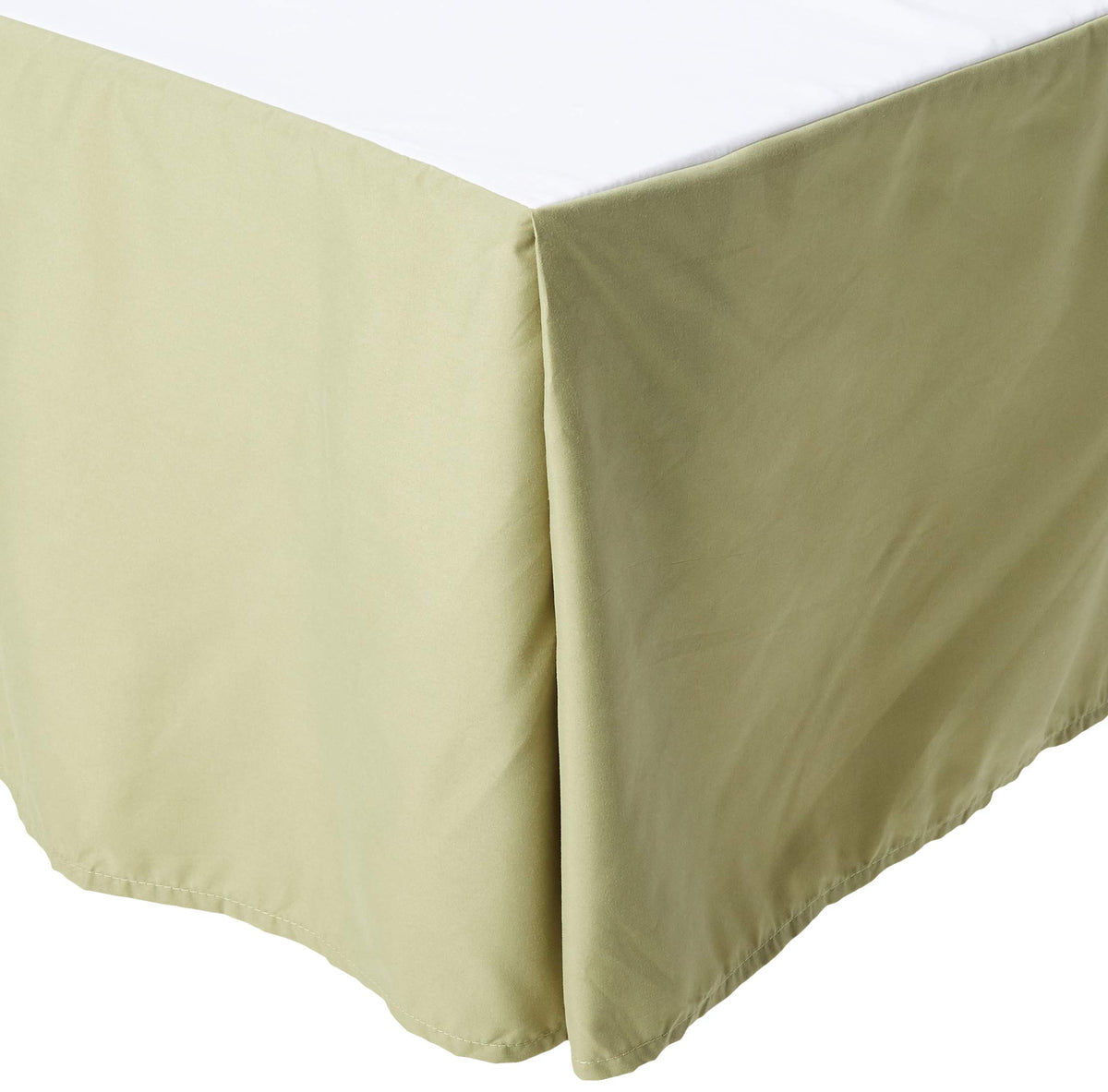 Pleated Queen Bed Skirt 14 Inch Drop Wrinkle Resistant Microfiber White
