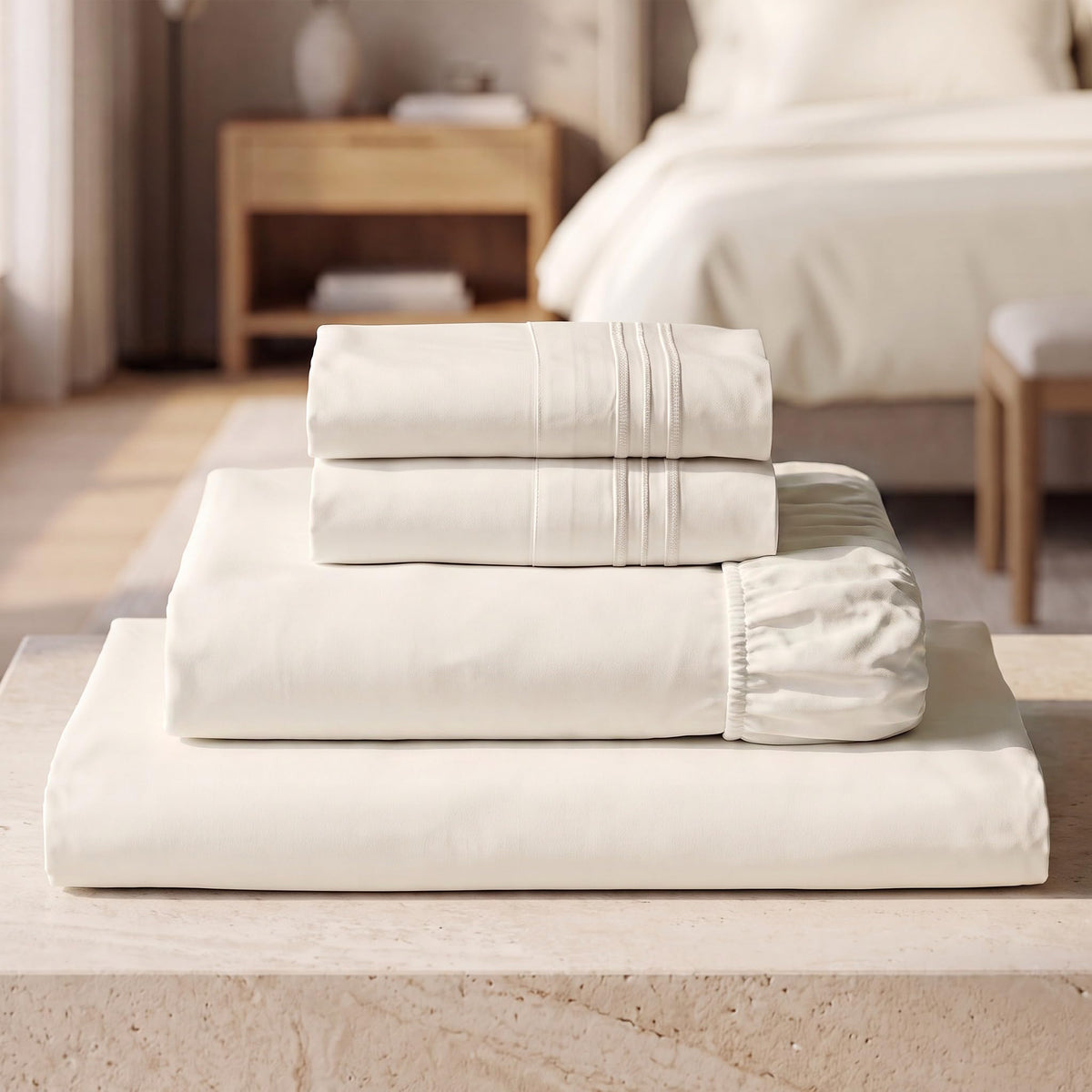 Mellanni Iconic 4-Piece, Ultra Soft Sheet Set (Queen, White)
