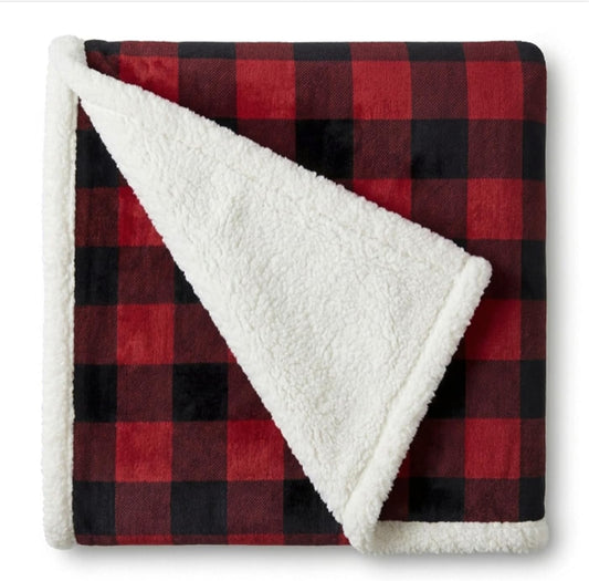 Eddie Bauer - Sherpa Reverse Throw Blanket for Bed or Couch, 50 x 60