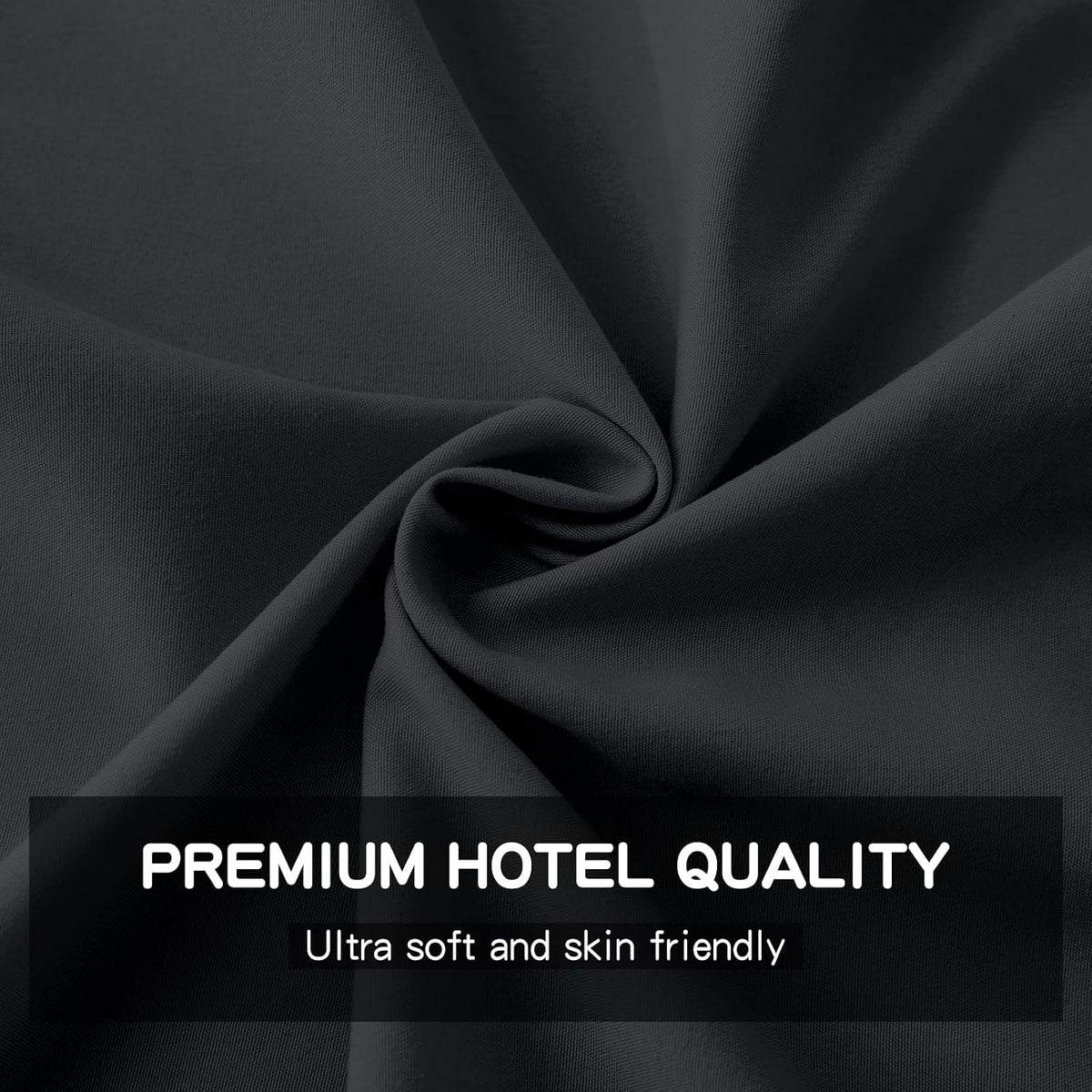 FreshCulture King Flat Sheets Only 2 Pack - Hotel Quality Flat Bed Sheets - Brushed Microfiber - Ultra Soft & Breathable - Wrinkle-Free - Easy Care - Flat Sheets Only King Size (Black)
