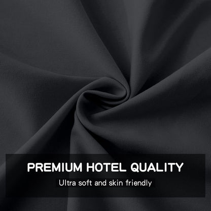 FreshCulture King Flat Sheets Only 2 Pack - Hotel Quality Flat Bed Sheets - Brushed Microfiber - Ultra Soft & Breathable - Wrinkle-Free - Easy Care - Flat Sheets Only King Size (Black)