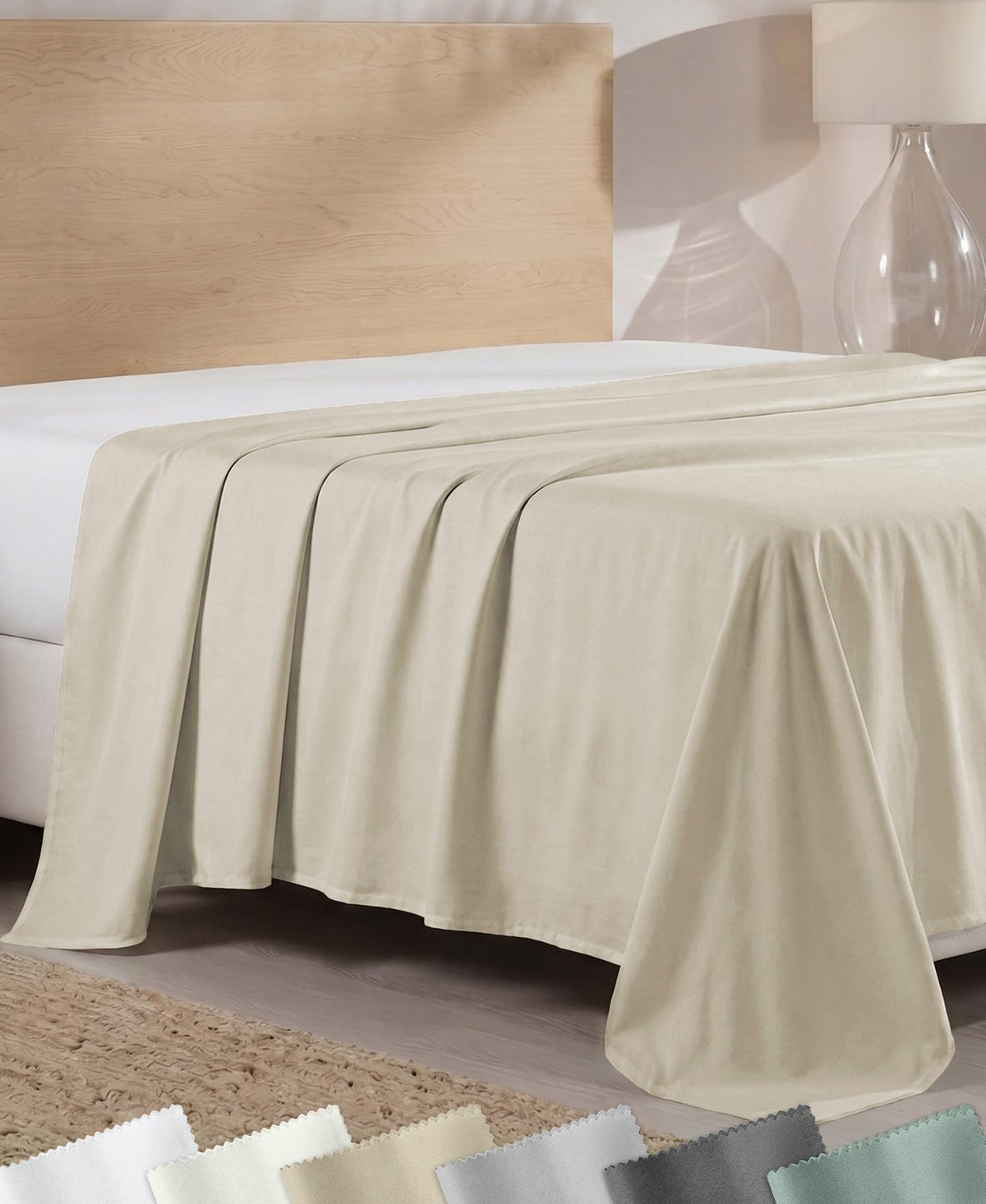 California Design Den Soft 100% Cotton Sateen King Flat Sheets, White
