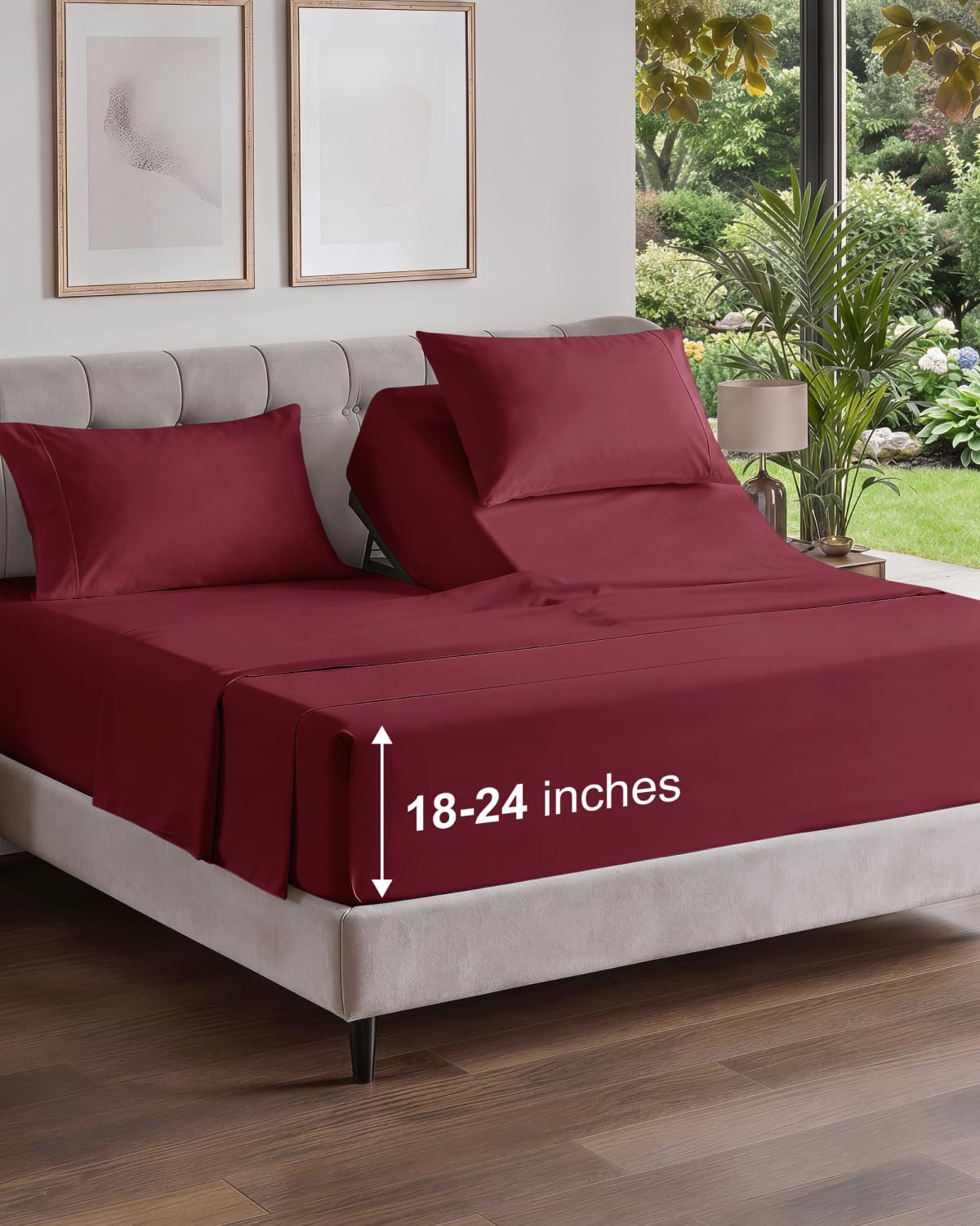 Extra Deep King Sheet Set - 4 Piece Breathable & Cooling - Antique White