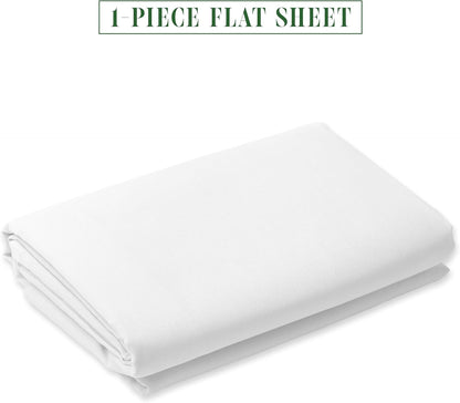 Luxury Flat Sheet on Amazon Elegant Comfort Wrinkle-Free 1500 Premier Hotel Quality 1-Piece Flat Sheet, Queen Size, White