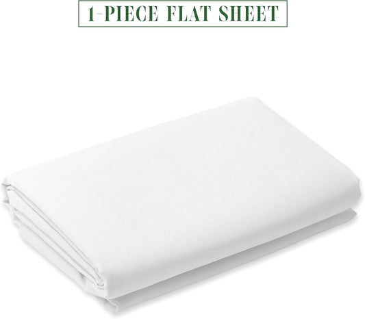 Luxury Flat Sheet on Amazon Elegant Comfort Wrinkle-Free 1500 Premier Hotel Quality 1-Piece Flat Sheet, Queen Size, White
