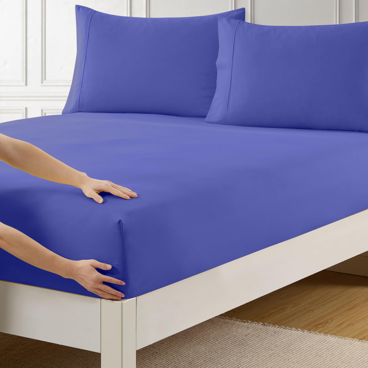 King Size Flat Sheet Only - Ultra Soft & Breathable Brushed Microfiber Top Sheet Only for King Size Beds, Denim Blue