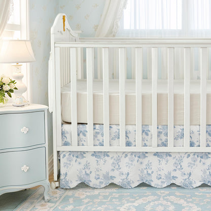 Brandream Scallop Edge Organic Cotton Crib Skirt, Baby Boy, Baby Girl, Gender Neutral Crib Skirt Toddler Bedskirt Farmhouse Chic Nursery Crib Bed Skirt, Boho Bohemian Solid Beige Skirt