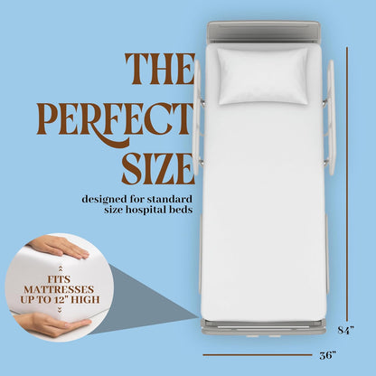 BLISSFORD 2 Pack Fitted Hospital Bed Sheets for Home Use, 36 x 84 x 12