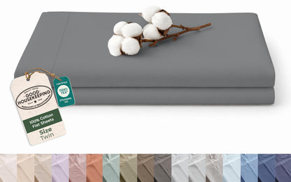 Royale Linens 100% Organic Cotton Full Size Flat Sheet Only - Percale Top Sheets - Full Flat Sheet Sold Separately - Lightweight & Super Soft 100% Cotton White Bed Sheets Only (81" x 96", White)