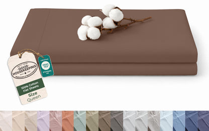 Royale Linens 100% Organic Cotton Full Size Flat Sheet Only - Percale Top Sheets - Full Flat Sheet Sold Separately - Lightweight & Super Soft 100% Cotton White Bed Sheets Only (81" x 96", White)