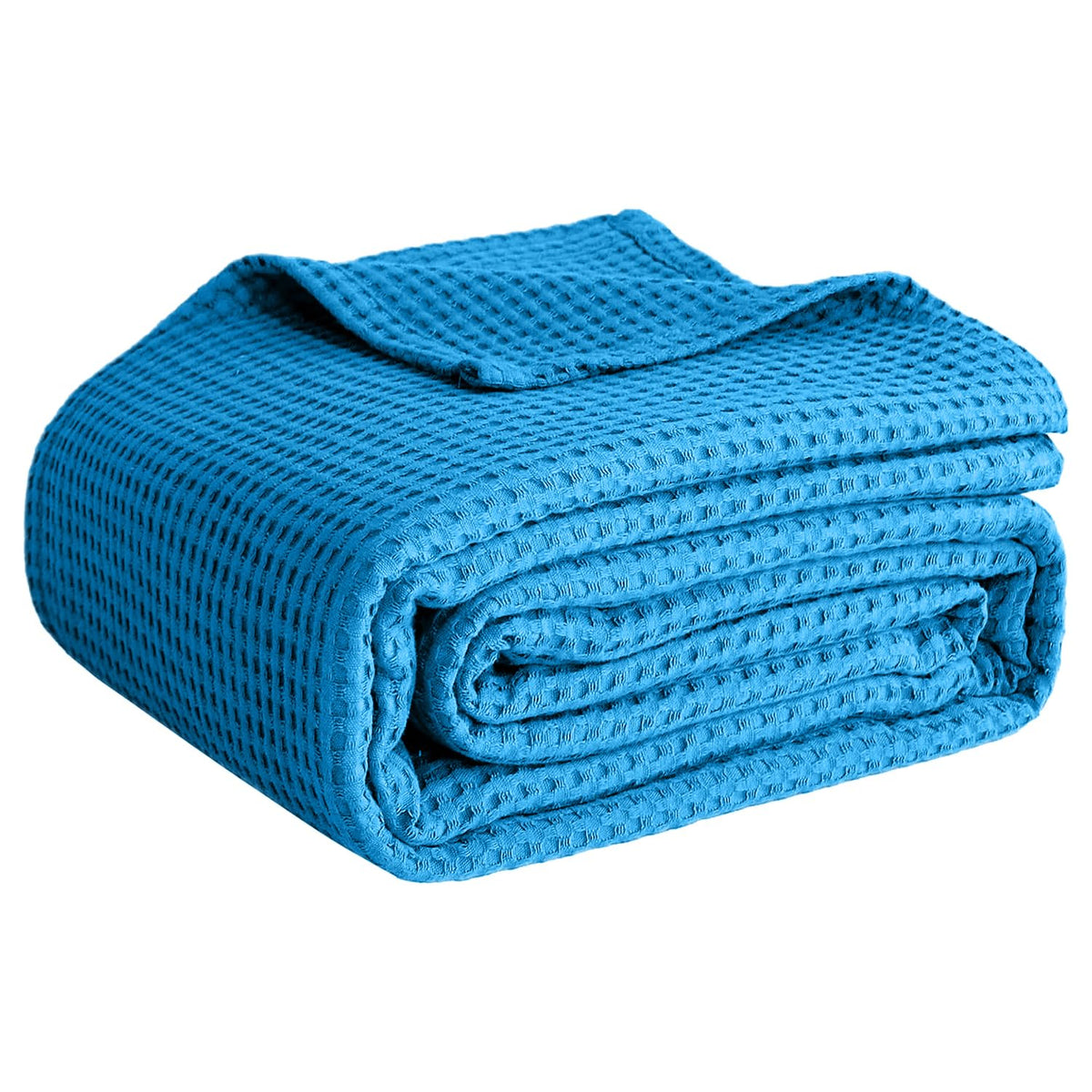 100% Cotton Blankets for Bed - Waffle Weave Blankets for Summer, Lightweight and Breathable Soft Woven Blanket for Spring (Dark Grey, Queen (90" x 90"))