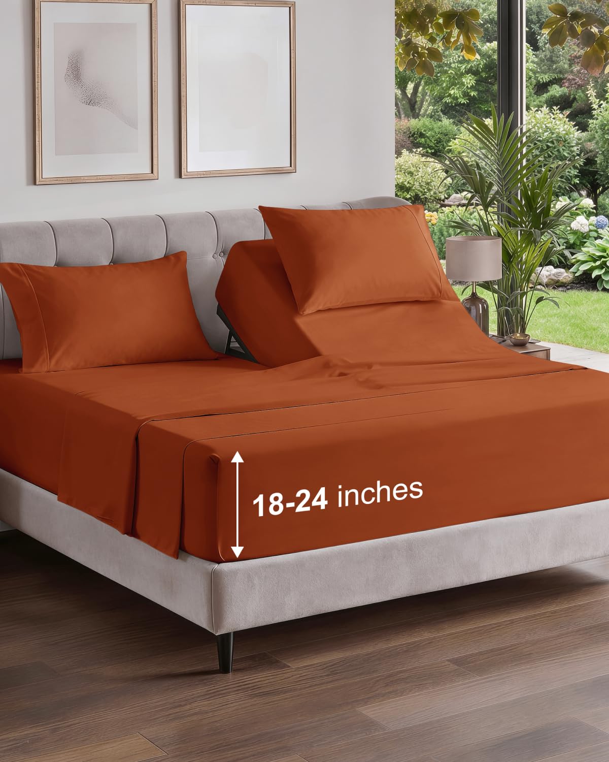 Extra Deep King Sheet Set - 4 Piece Breathable & Cooling - Antique White