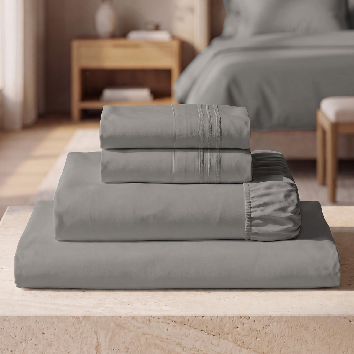 Mellanni Iconic 4-Piece, Ultra Soft Sheet Set (Queen, White)