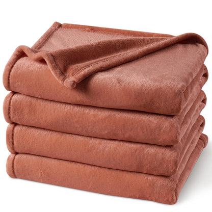 PHF Fleece Blanket King Size 108x90-300GSM Lightweight Airy Warmth, Khaki