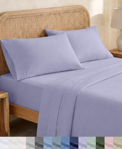 California Design Den 100% Organic Cotton Queen Bed Sheet Set, Olive Green