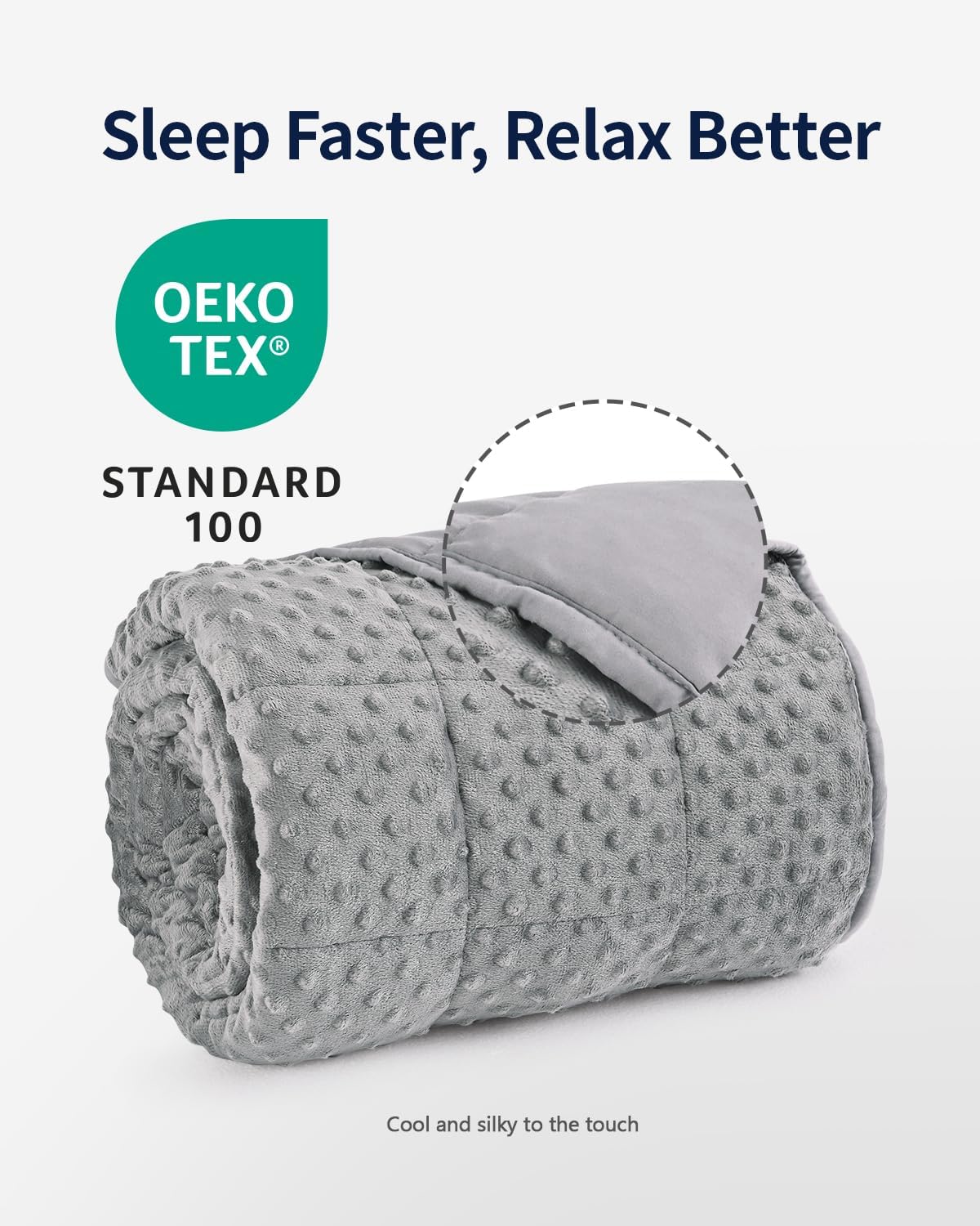 Mr. Sandman Cooling Weighted Blanket for Adults, Queen Size 15 lbs, 60″x80″