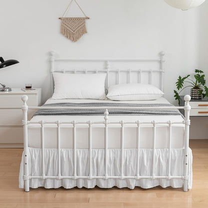 Bed Skirt Full Size, Ruffled Bed Skirts 14 Inch Drop, White