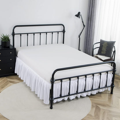 Bed Skirt Queen Size Ruffled Bed Skirt with Split Corners