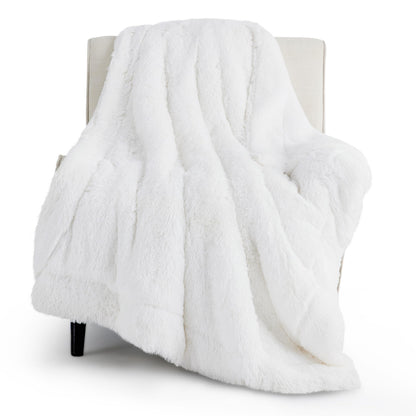 Bedsure Faux Fur Fluffy Fleece Sherpa Blanket Couch Throw Grey 50"x60"