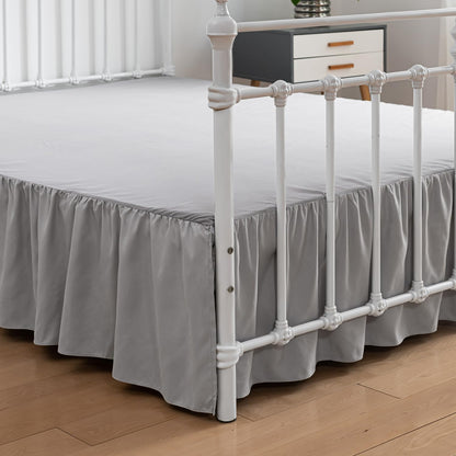 Bed Skirt Queen Size Ruffled Bed Skirt with Split Corners