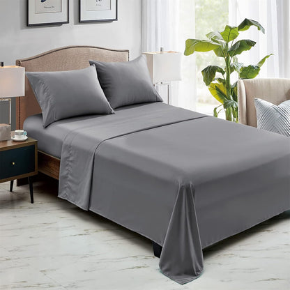 FreshCulture Full Flat Sheets Only, Pack of 6, Soft Microfiber Bedding Sheets for Home, Salons, Hotels, Bulk Flat Sheets Only Full Size (Dark Grey)