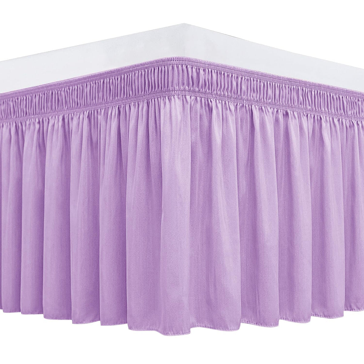 Wrap Around Queen Size Bed Skirt 15" Drop-Elastic Dust Ruffle Light Camel