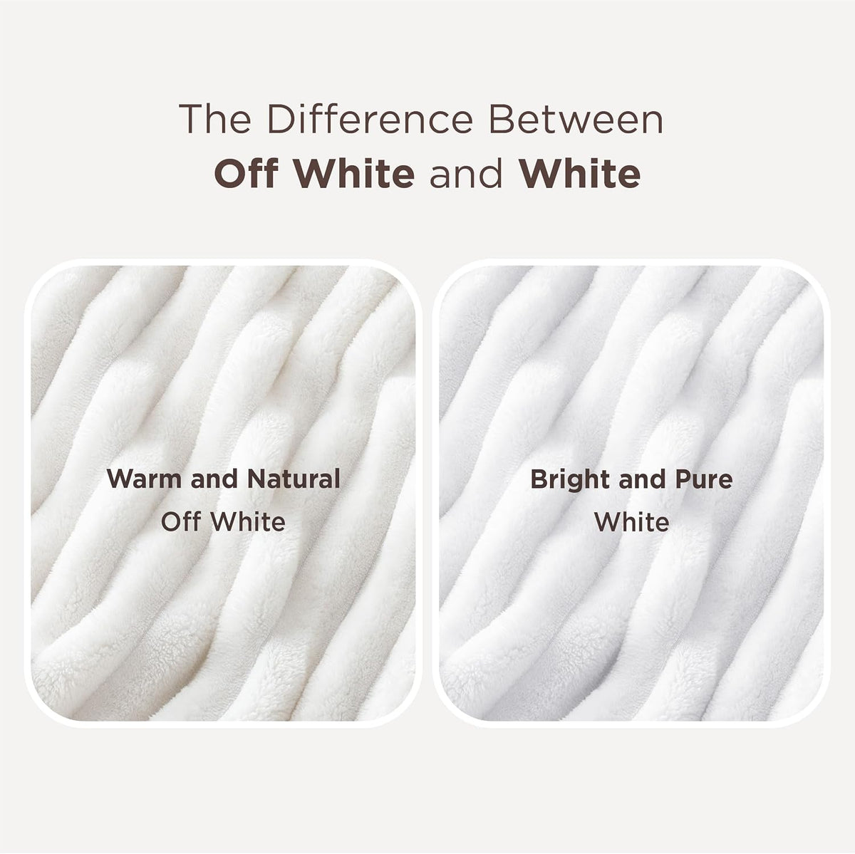 Bedsure GentleSoft White Throw Blanket for Couch - Halloween Fall Decorations for Home Living Room Decor, Cozy Fleece Fall Blanket for Sofa, Birthday Gifts for Women Mom Her, Off White, 50x60 Inches