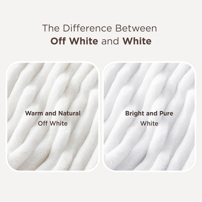 Bedsure GentleSoft White Throw Blanket for Couch - Halloween Fall Decorations for Home Living Room Decor, Cozy Fleece Fall Blanket for Sofa, Birthday Gifts for Women Mom Her, Off White, 50x60 Inches
