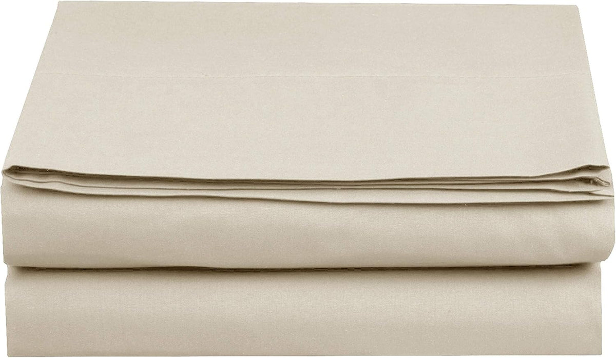Elegant Comfort Premium Hotel Quality 1-Piece Flat Sheet, Luxury and Softest 1500 Premium Hotel Quality Microfiber Bedding Flat Sheet, Wrinkle-Free, Stain-Resistant, California King, Cream
