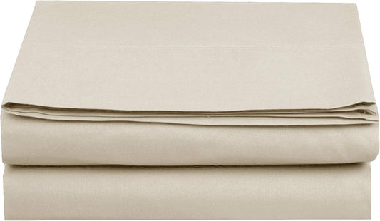 Elegant Comfort Premium Hotel Quality 1-Piece Flat Sheet, Luxury and Softest 1500 Premium Hotel Quality Microfiber Bedding Flat Sheet, Wrinkle-Free, Stain-Resistant, California King, Cream