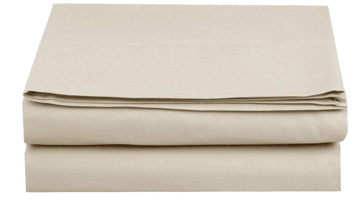 Elegant Comfort Premium Hotel Quality 1-Piece Flat Sheet, Luxury and Softest 1500 Premium Hotel Quality Microfiber Bedding Flat Sheet, Wrinkle-Free, Stain-Resistant, California King, Cream