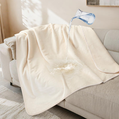 LOOBANI Waterproof Blanket for Bed, Soft Flannel Twin Bed Blanket 60" x 80"