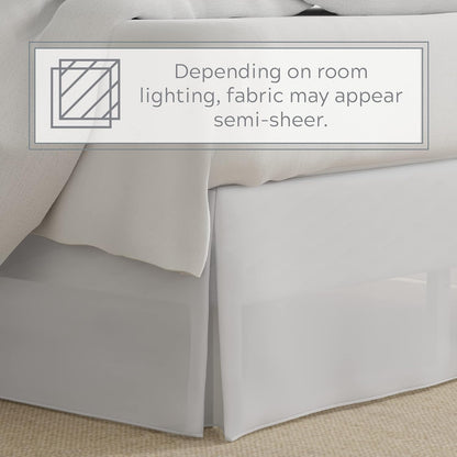 Bed Maker’s Never Lift Your Mattress Bed Skirt, Designed for Box Spring Beds, Split Corners, 14 Inch Drop Length, King, White