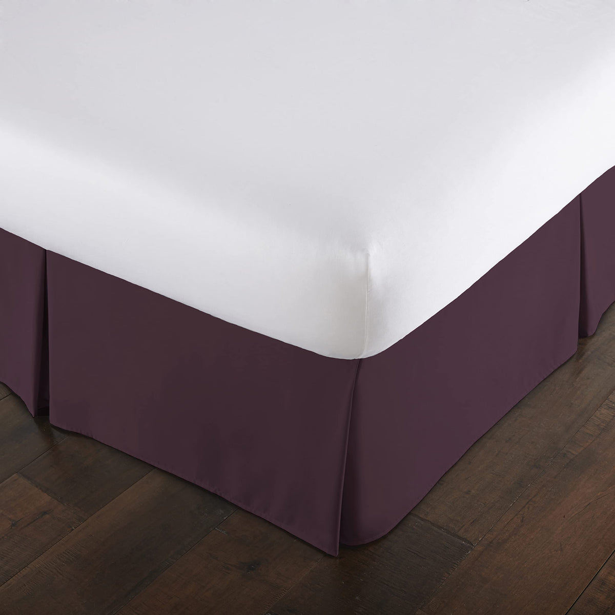 Pleated Queen Bed Skirt 14 Inch Drop Wrinkle Resistant Microfiber White