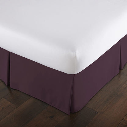 Pleated Queen Bed Skirt 14 Inch Drop Wrinkle Resistant Microfiber White