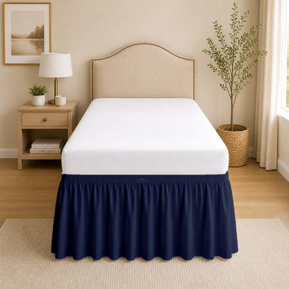 Dorm Room College Microfiber Ruffled Bedskirts Twin-XL 30" Drop, Black