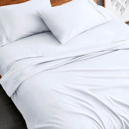 Bare Home Flat Top Sheet 1800 Ultra-Soft (Twin/Twin XL, White)