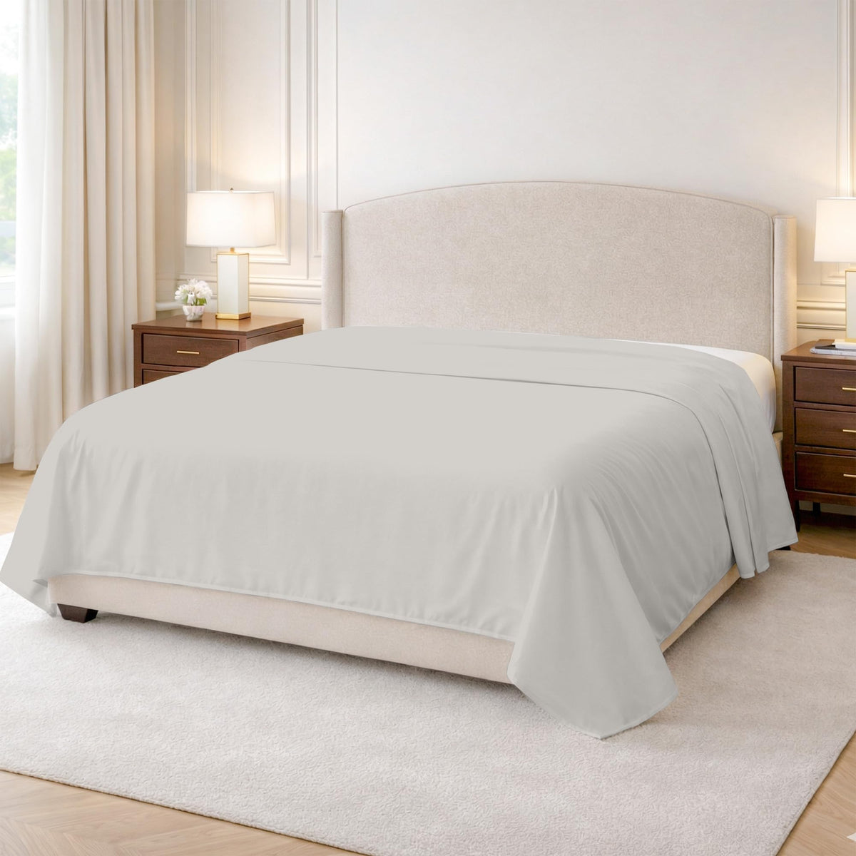 Kotton Culture 100% Egyptian Cotton 1 Pc Flat Sheet - 600 Thread Count, Soft and Crisp, Breathable, Top Sheet Only, Ultra Premium Sateen Weave Queen Bed Sheets, Cotton Flat Sheet (Chocolate)