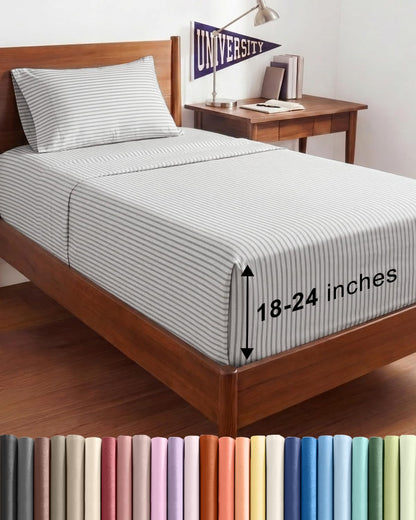 Extra Deep King Sheet Set - 4 Piece Breathable & Cooling - Antique White
