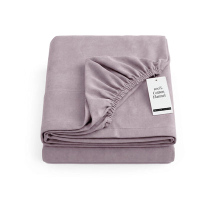 Tribeca Living King Cotton Flannel Flat Sheet Only 170-GSM - Oversized 112 x 106 Inch Dimensions for Generous Bed Coverage - Soft Breathable Bedding in Lavender
