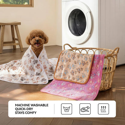 LINENLUX Dog Blankets 3-Pack, Super Soft Fluffy Fleece Pet Throw Warm