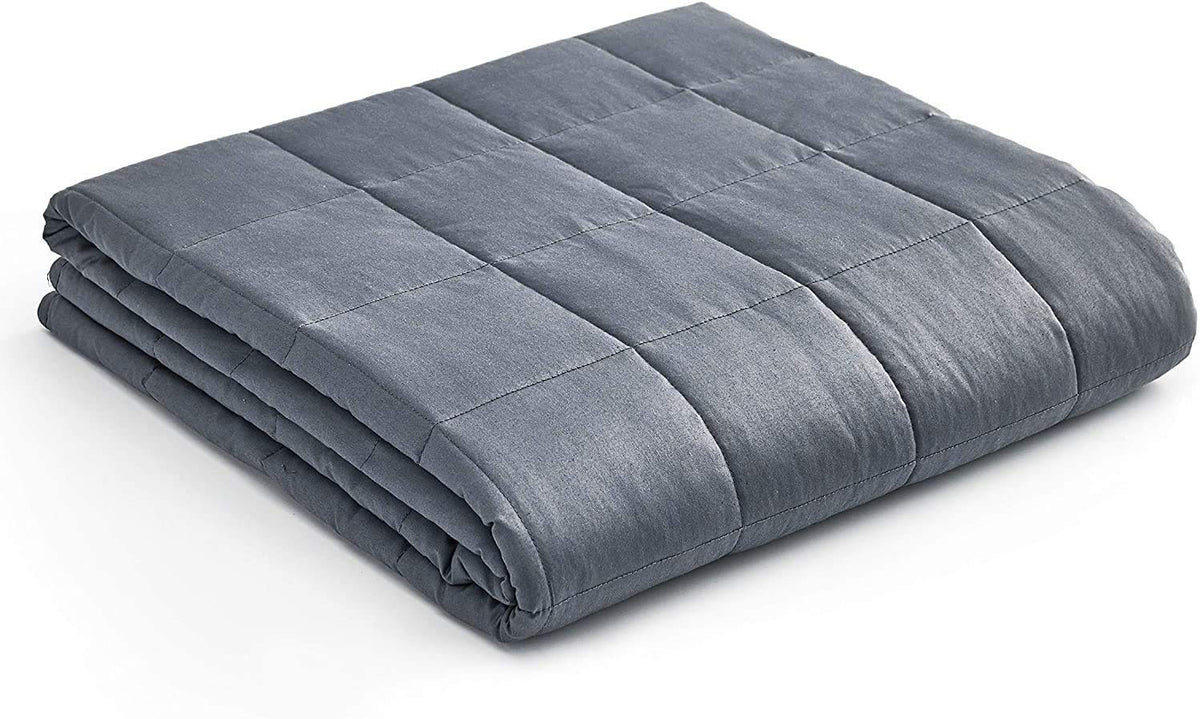 YnM 15lbs Weighted Blanket for Adults, 48x72 Inches, Dark Grey