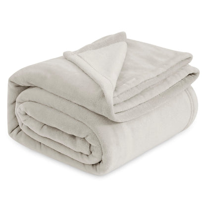 Bedsure GentleSoft Fleece Bed Blankets Queen Size Grey - Soft Cozy Warm Fall Throw Blanket Halloween Decorations Lightweight Anti-Static, Room Home Decor Gifts for Husband and Men, 90x90 inches