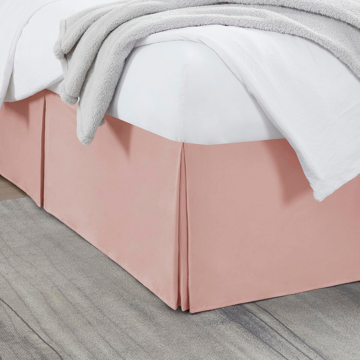 Nestl Linen Bed Skirt Queen Size - Queen Bed Skirt 14 Inch Drop - Brushed Microfiber Bed Skirts - Hotel Quality Pleated Bed Skirt - Shrinkage & Fade Resistant